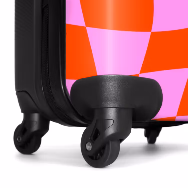 Suitcase - Wavy checkerboard pattern in red and pink — 7