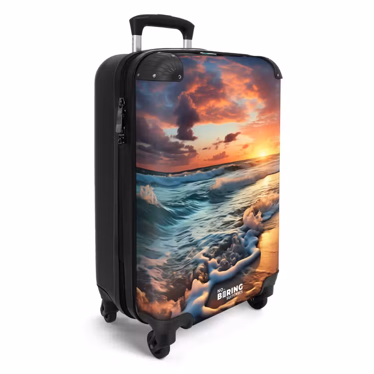 Suitcase - Wavy sea at sunset — 4