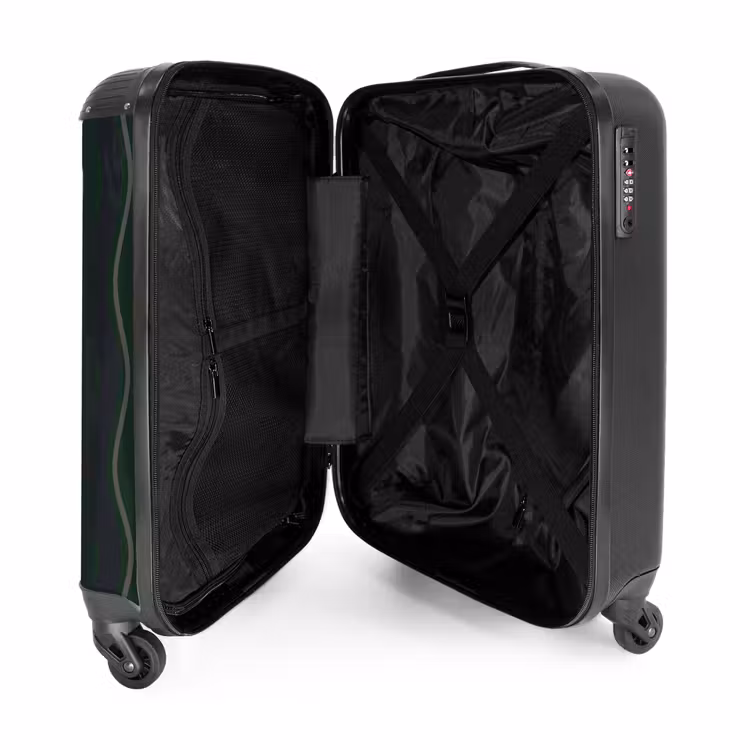 Suitcase - Wavy stripes in green with gray — 3