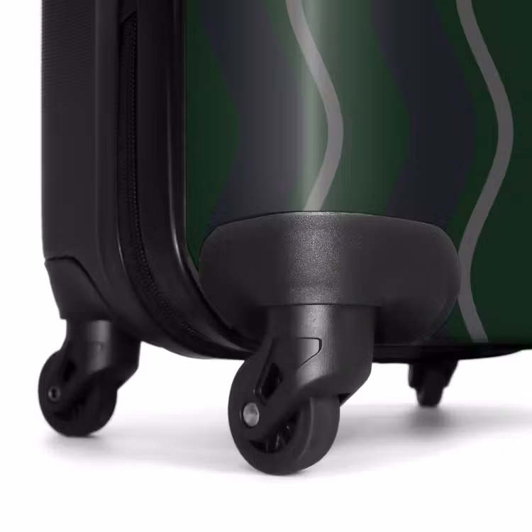Suitcase - Wavy stripes in green with gray — 6