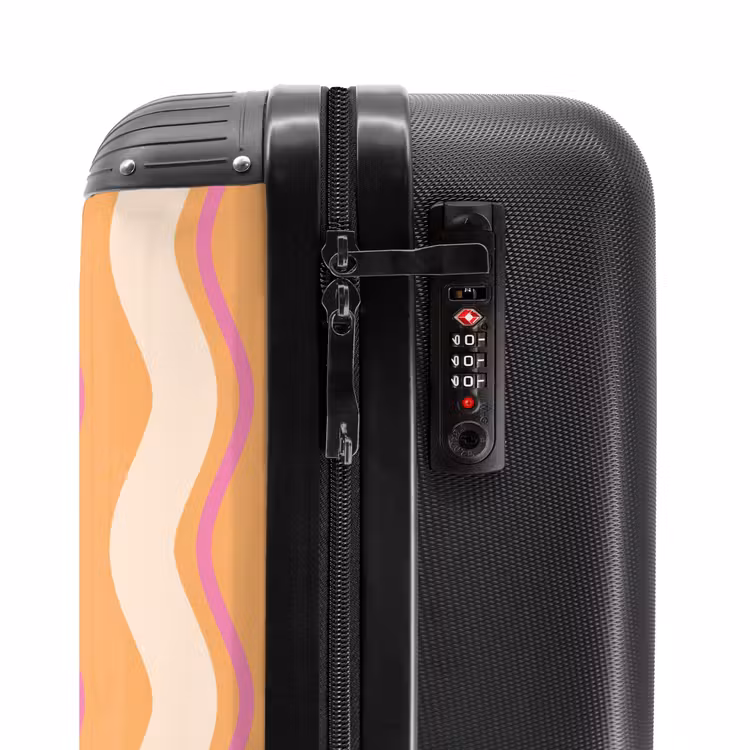 Suitcase - Wavy stripes in orange and pink — 5