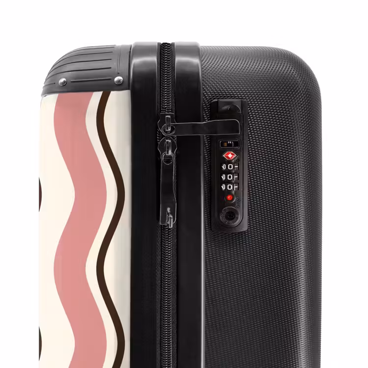Suitcase - Wavy stripes in pink and brown — 5