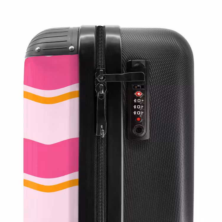 Suitcase - Wavy stripes in pink and orange — 5