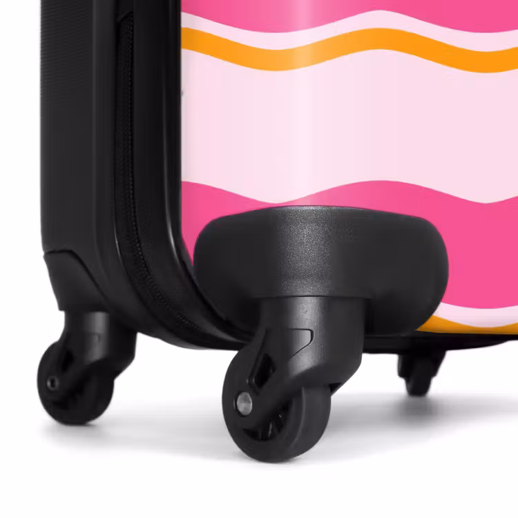 Suitcase - Wavy stripes in pink and orange — 6