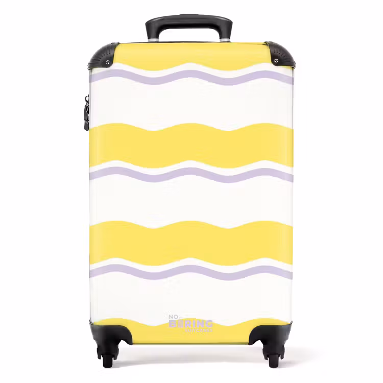 Suitcase - Wavy stripes in purple and yellow — 1