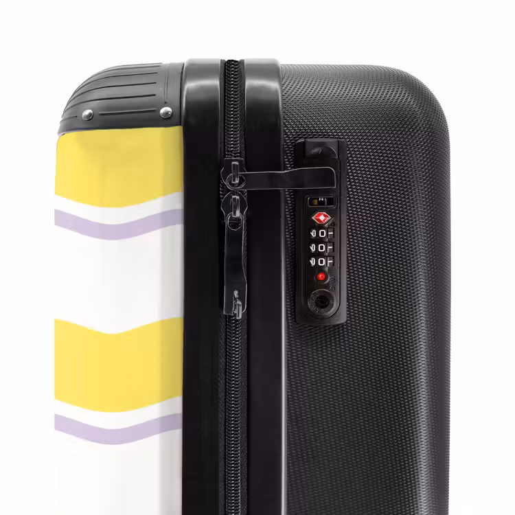Suitcase - Wavy stripes in purple and yellow — 5
