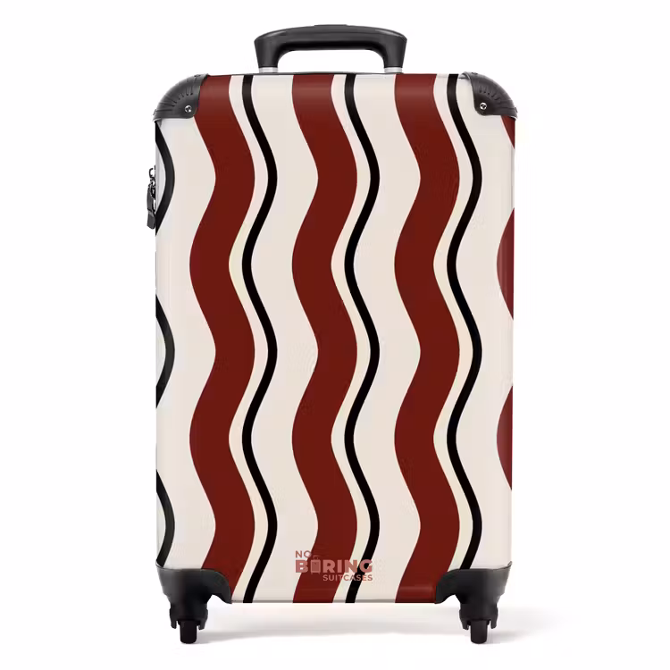 Suitcase - Wavy stripes in red — 1