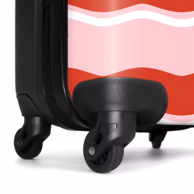 Suitcase - Wavy stripes in red and pink — 6