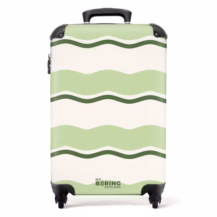 Suitcase - Wavy stripes in shades of green — 1