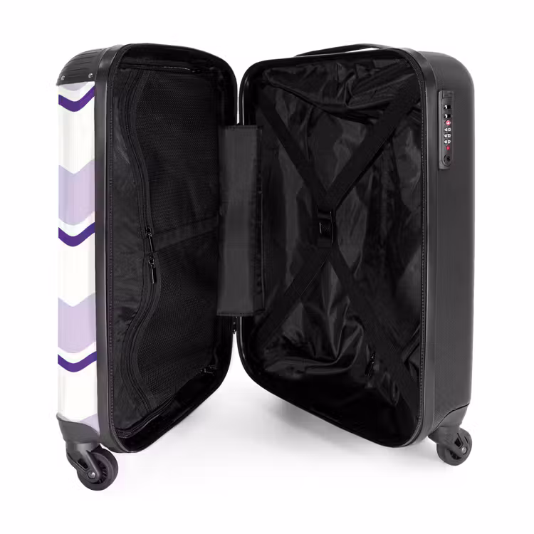 Suitcase - Wavy stripes in shades of purple — 3
