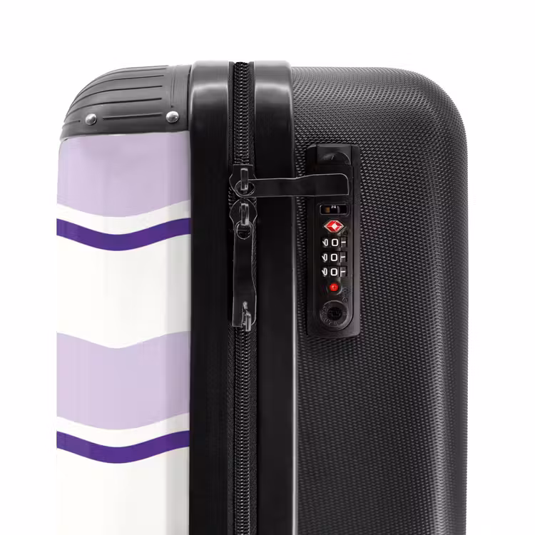 Suitcase - Wavy stripes in shades of purple — 5