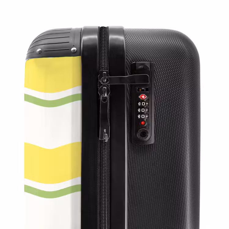 Suitcase - Wavy stripes in yellow with green — 5