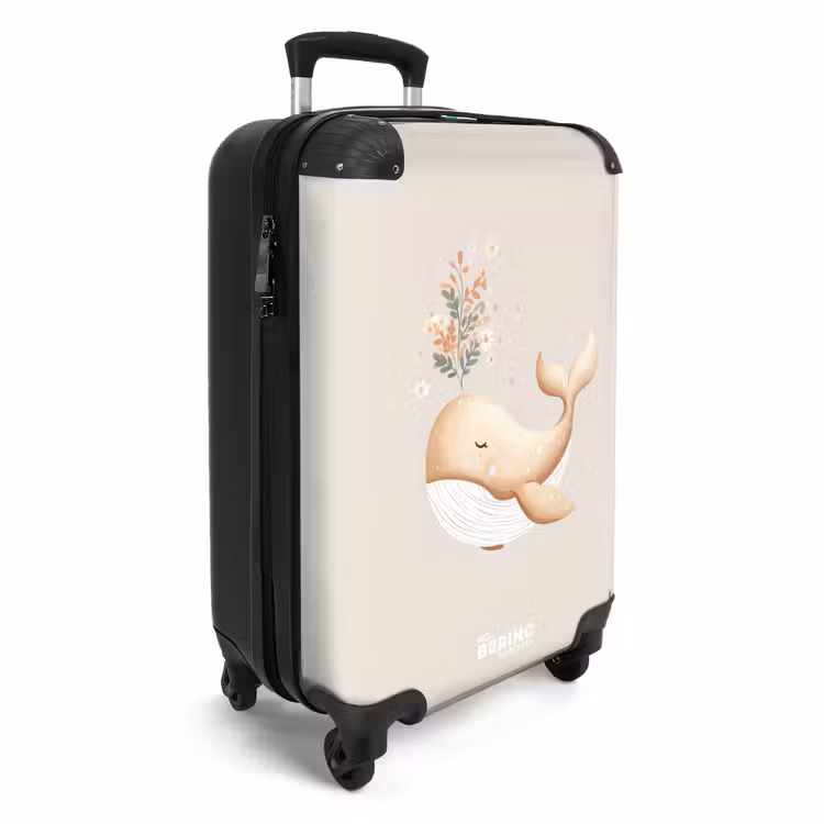 Suitcase - Whale in pastel beige colors — 4