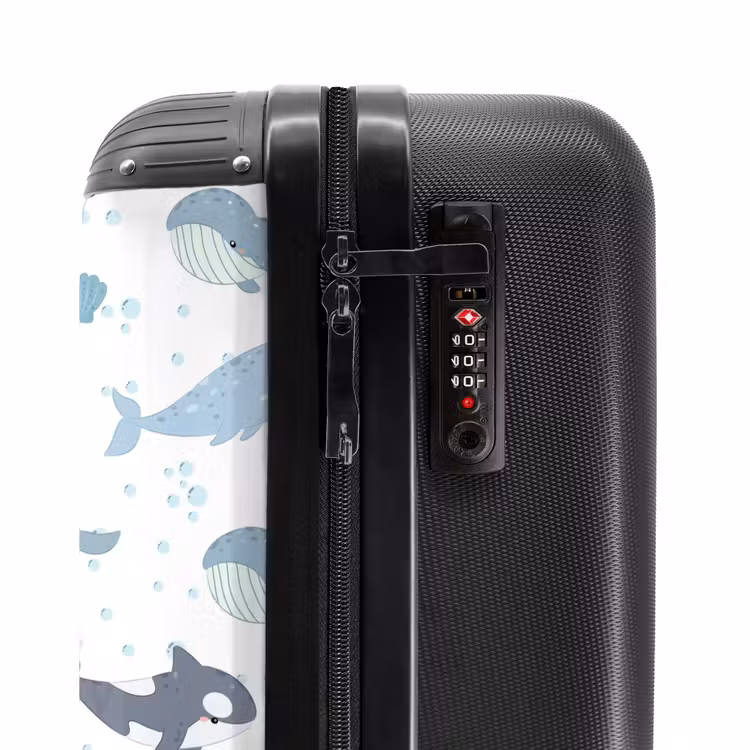 Suitcase - Whale pattern with shells blue — 6