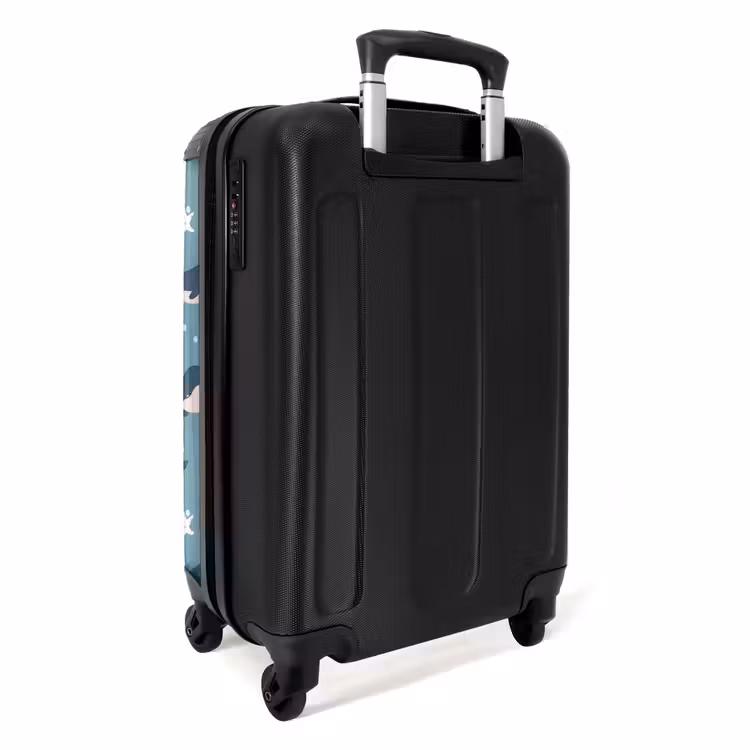Suitcase - Whales with starfish pattern blue — 4