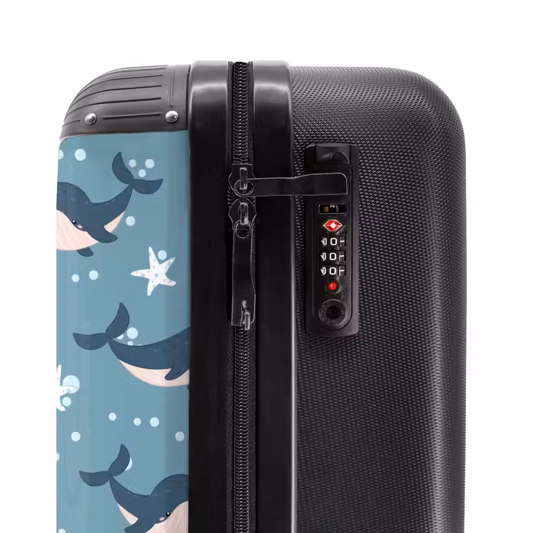 Suitcase - Whales with starfish pattern blue — 6