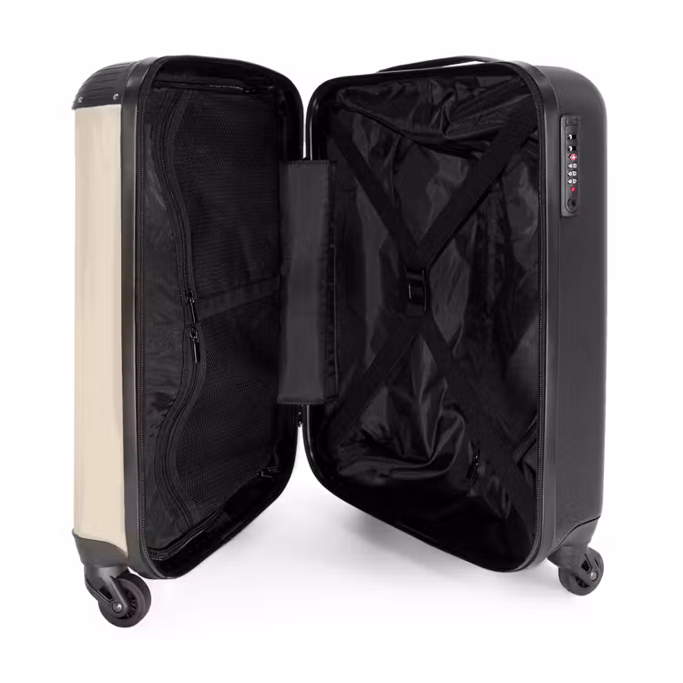 Suitcase - White bow on beige background — 3