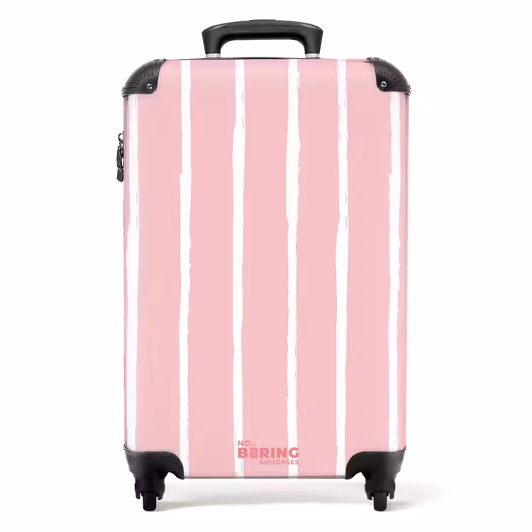Suitcase - White brush strokes on pink background — 1