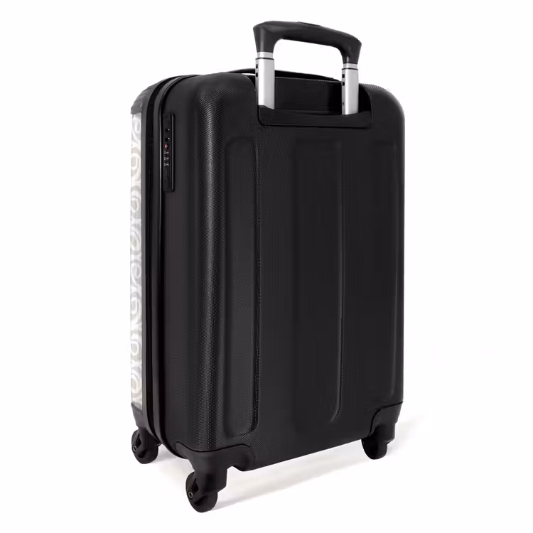 Suitcase - White curls on taupe background — 2