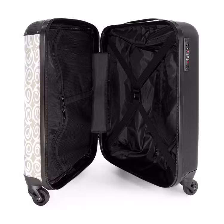 Suitcase - White curls on taupe background — 3