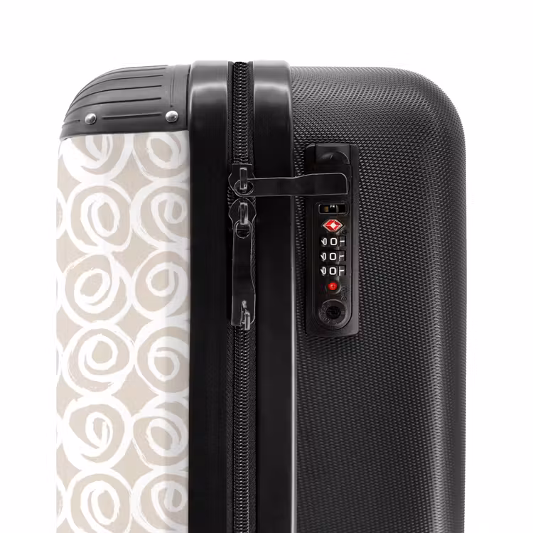 Suitcase - White curls on taupe background — 5