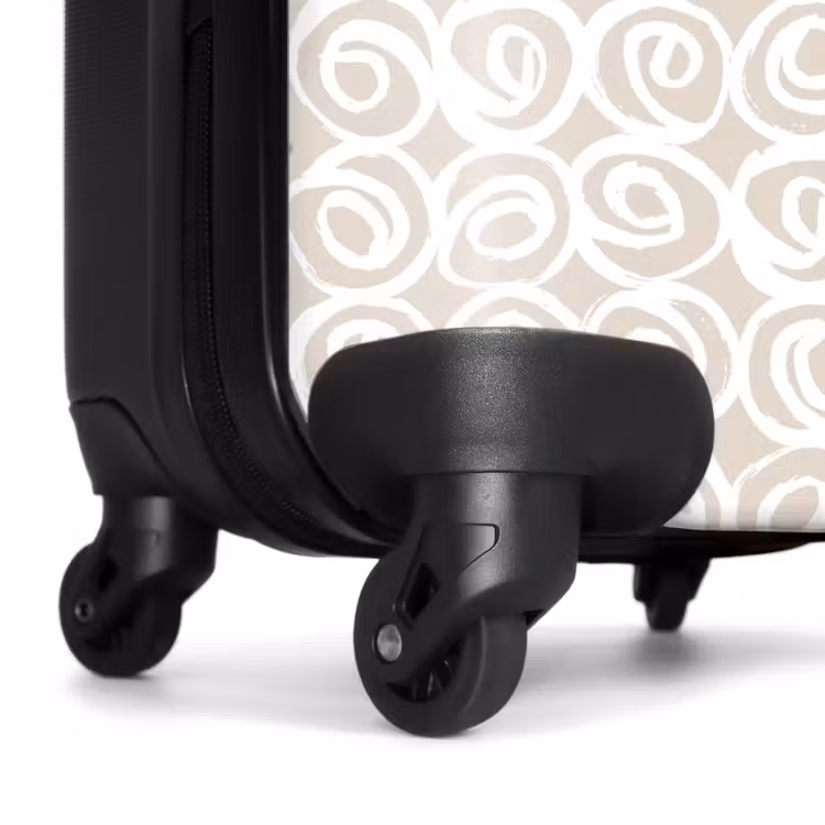 Suitcase - White curls on taupe background — 6