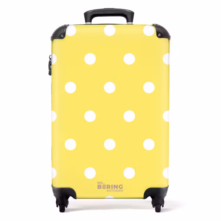 Suitcase - Yellow background with white dots — 1