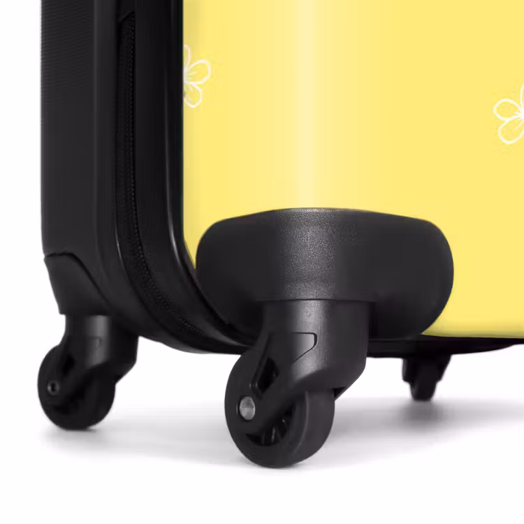 Suitcase - Yellow background with white flowers — 6