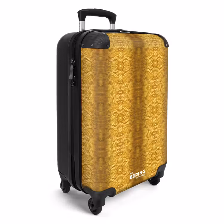 Suitcase - Yellow snakeskin with symmetrical scale structure — 4