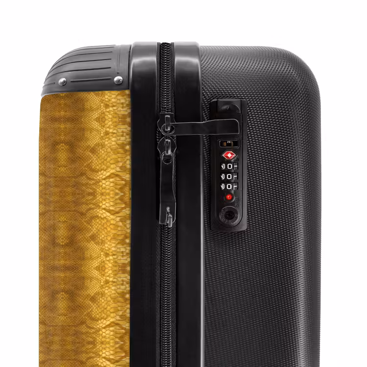 Suitcase - Yellow snakeskin with symmetrical scale structure — 5
