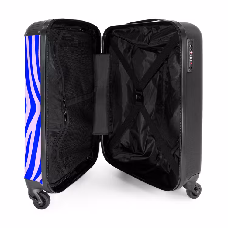 Suitcase - Zebra pattern blue and lilac — 3