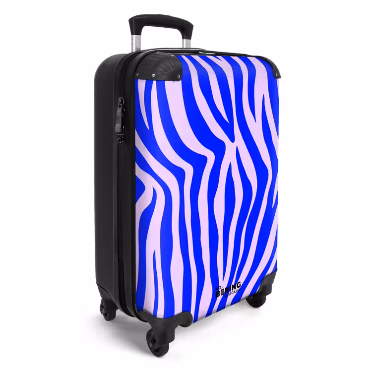 Suitcase - Zebra pattern blue and lilac — 4