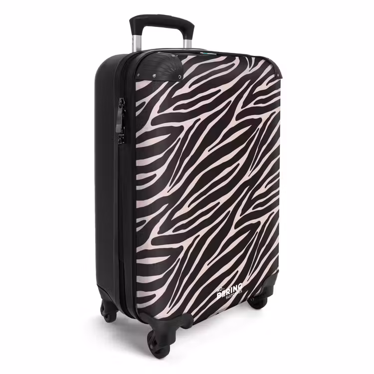 Suitcase - Zebra stripe pattern on soft pink — 4