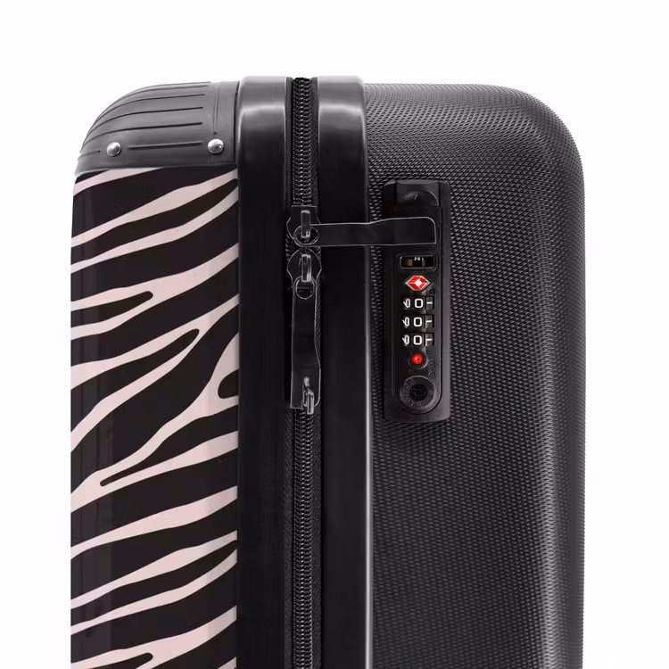 Suitcase - Zebra stripe pattern on soft pink — 5