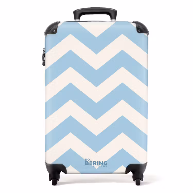 Suitcase - Zigzag pattern in blue and white — 1