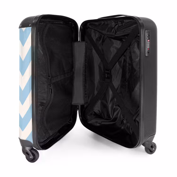 Suitcase - Zigzag pattern in blue and white — 3