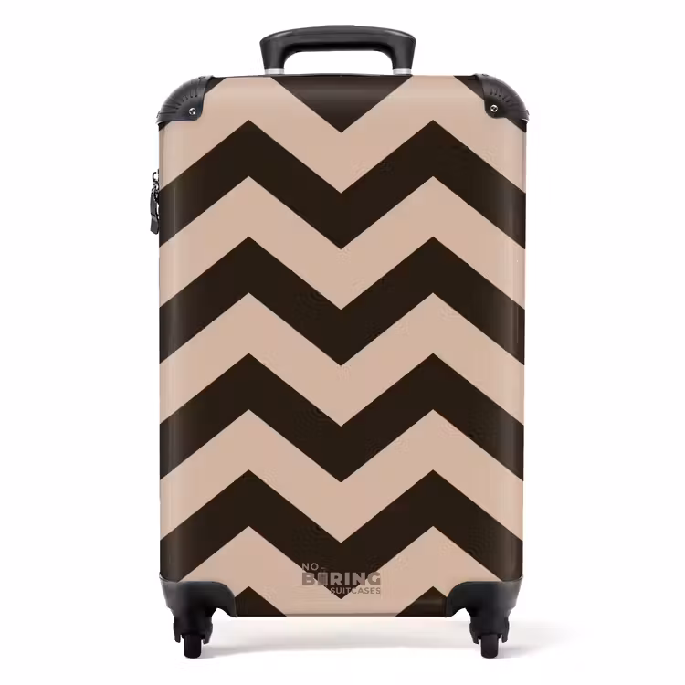 Suitcase - Zigzag pattern in different shades of brown — 1