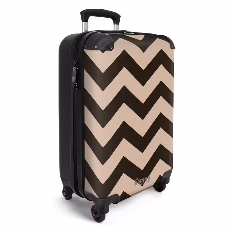 Suitcase - Zigzag pattern in different shades of brown — 4