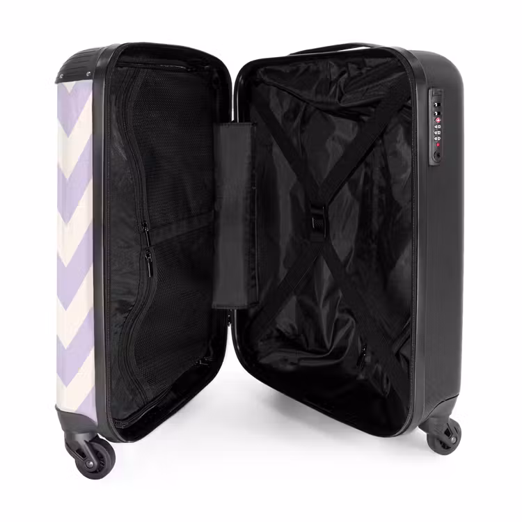 Suitcase - Zigzag pattern in purple and white — 3