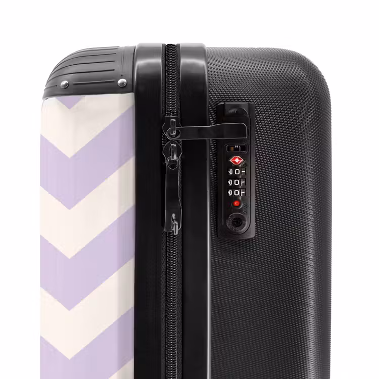 Suitcase - Zigzag pattern in purple and white — 5