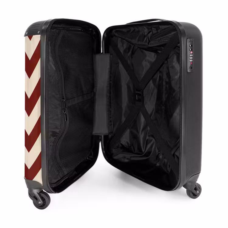 Suitcase - Zigzag pattern in red and cream — 3