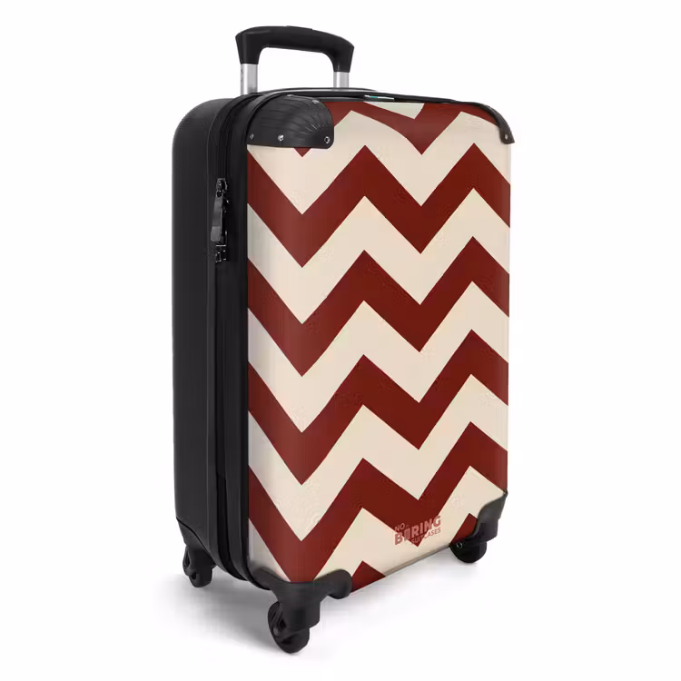 Suitcase - Zigzag pattern in red and cream — 4