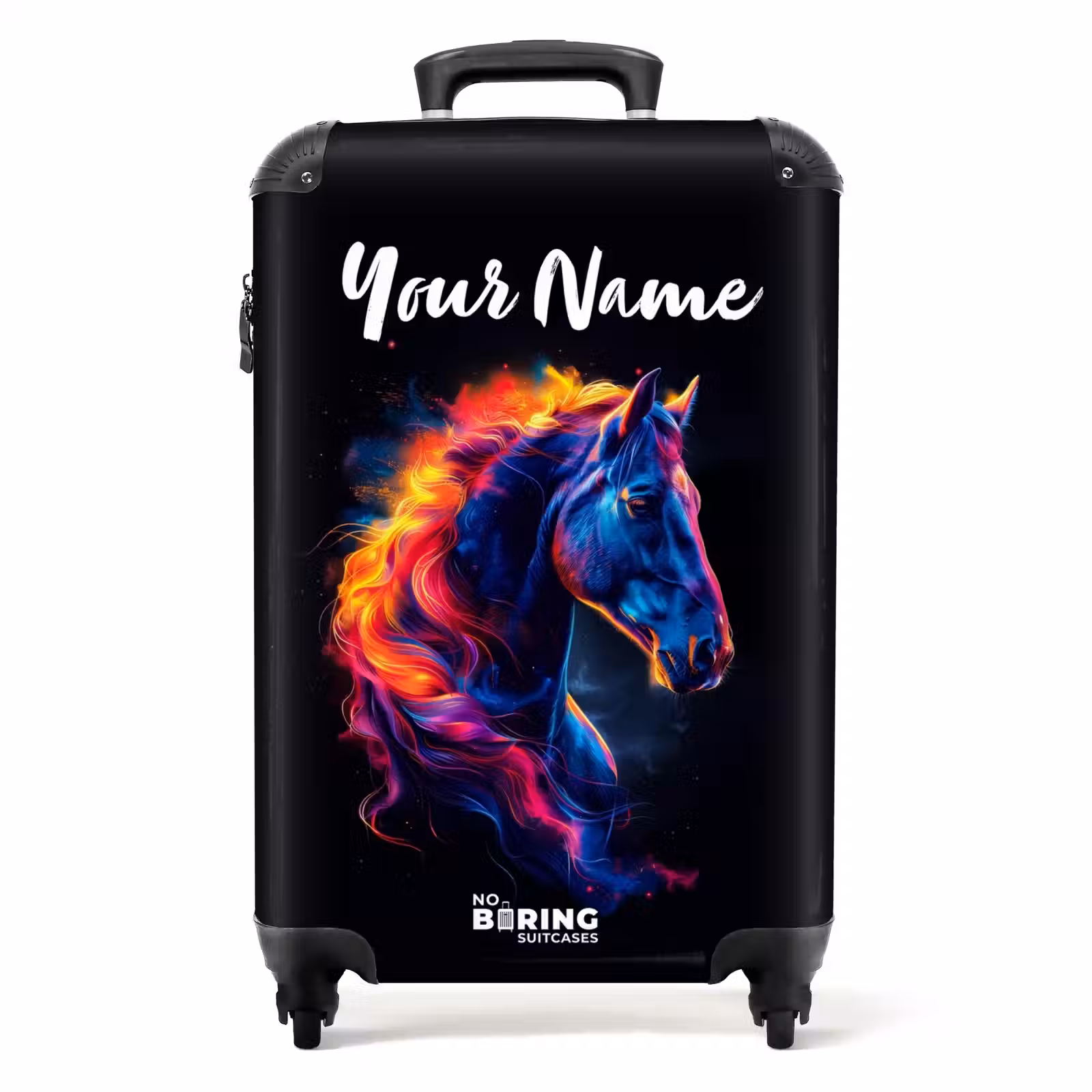 Suitcase with name - Side view of a horse with fiery mane — 1