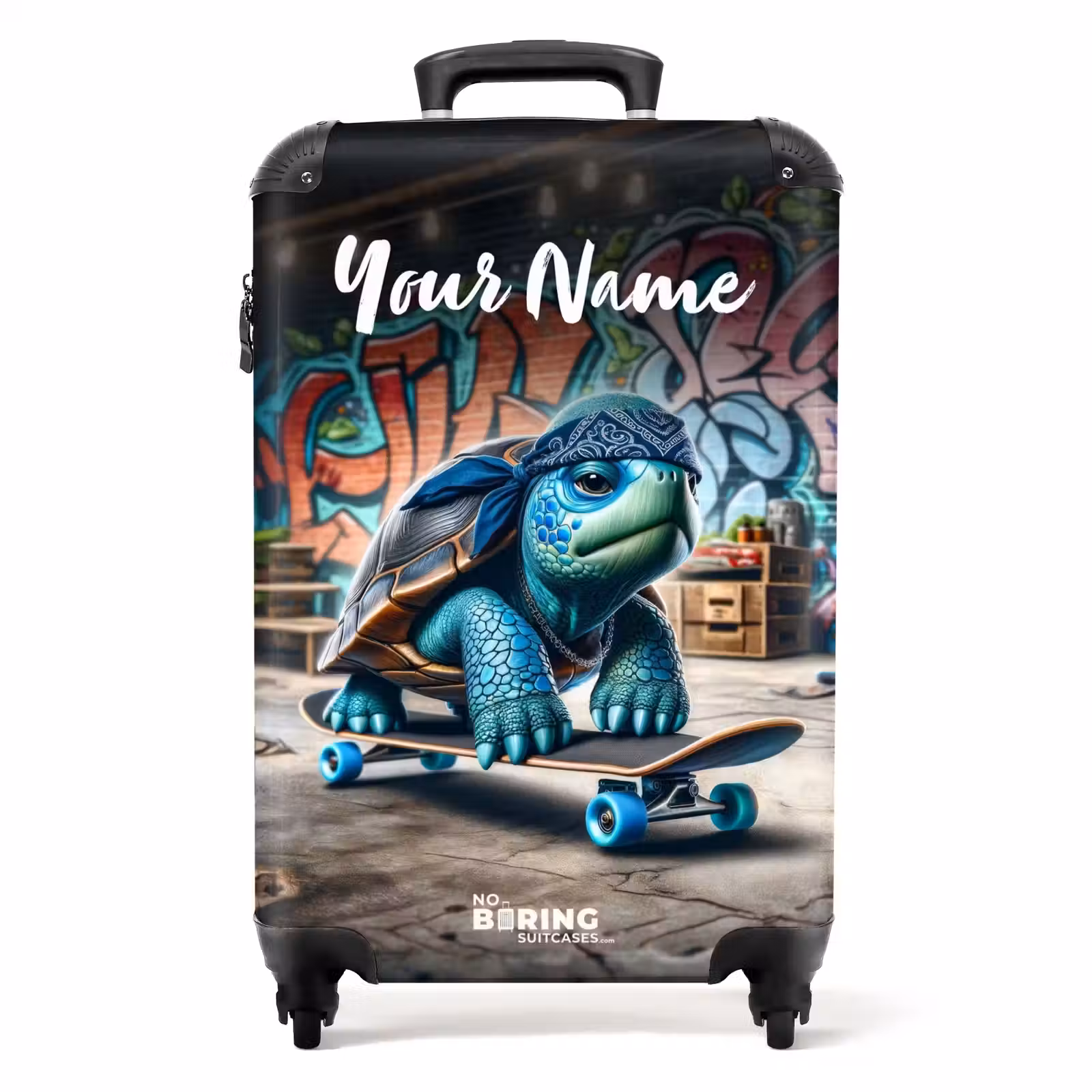 Suitcase with name - Skater turtle — 1
