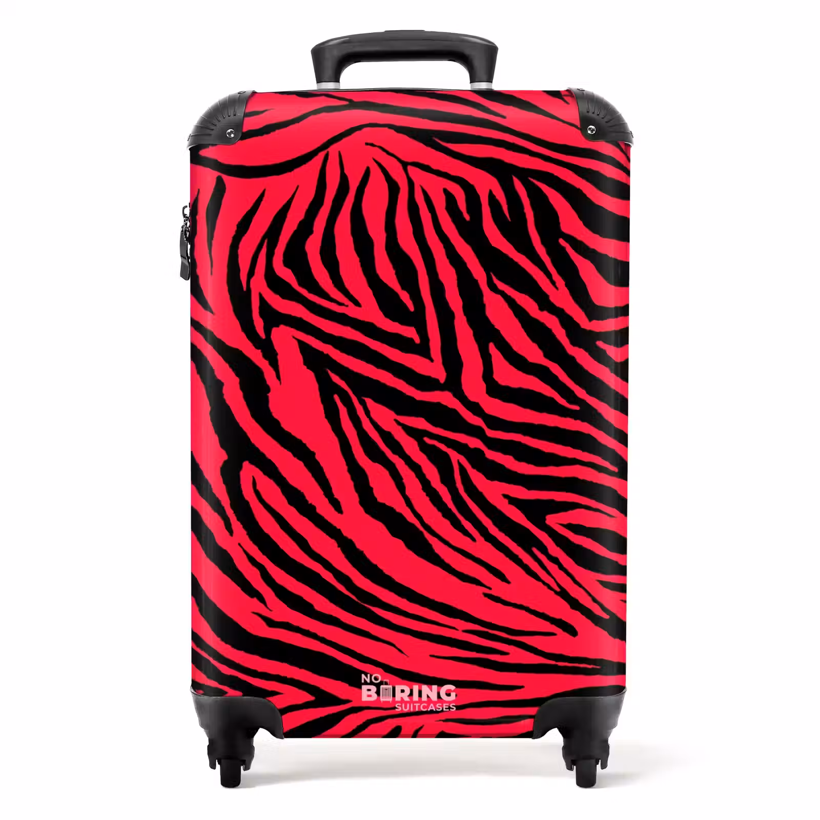 Suitcase - Zebra stripes in black on bright pink background — 1