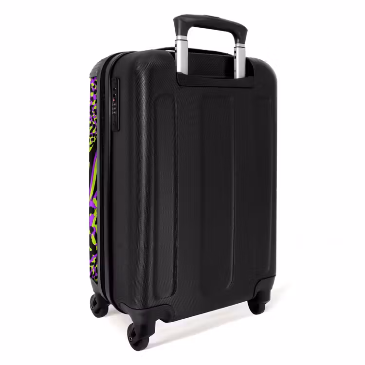 Suitcase - Wild animal print in purple, lime green and black — 2