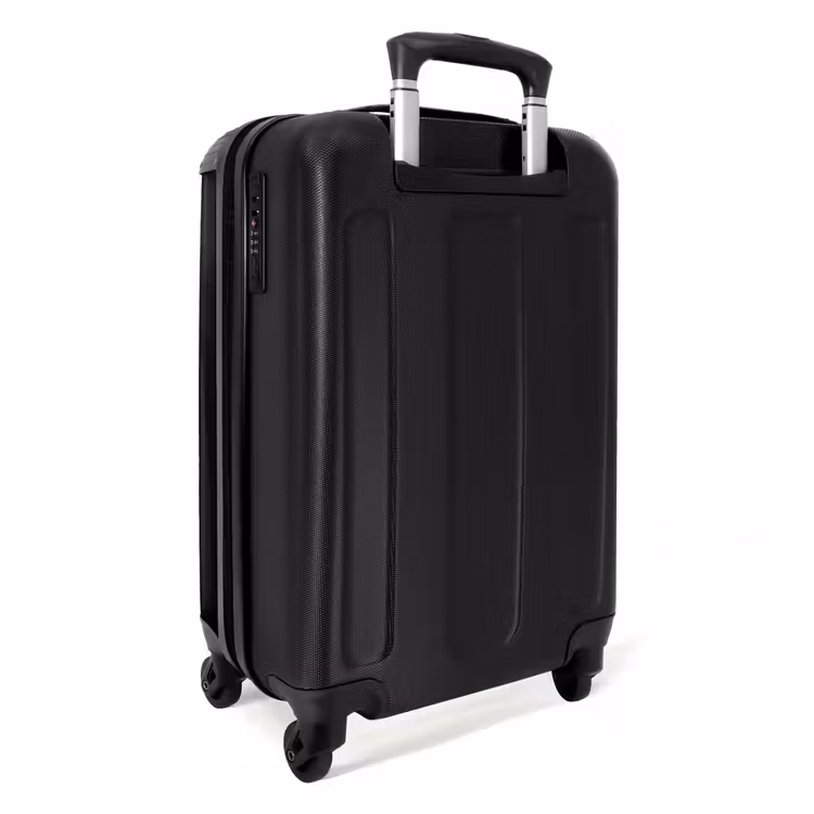 Suitcase with name - Black horse with white blaze and colorful flowers — 4