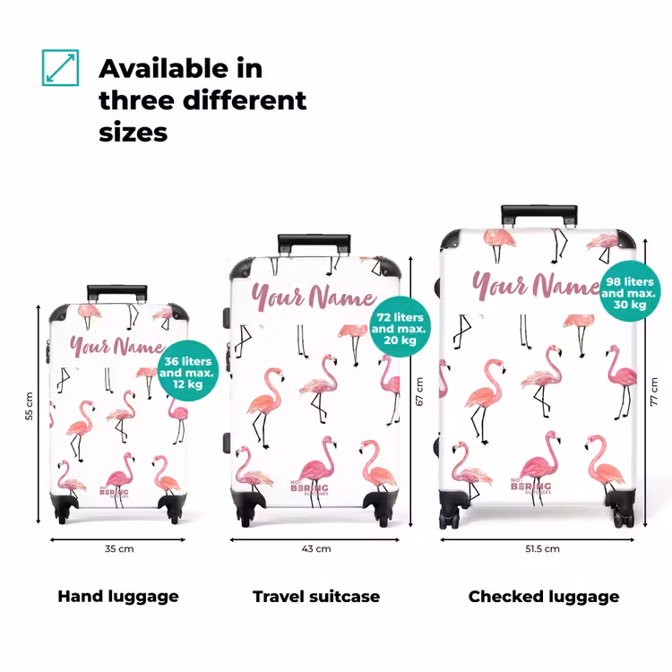 Suitcase with name - Flamingo party — 3
