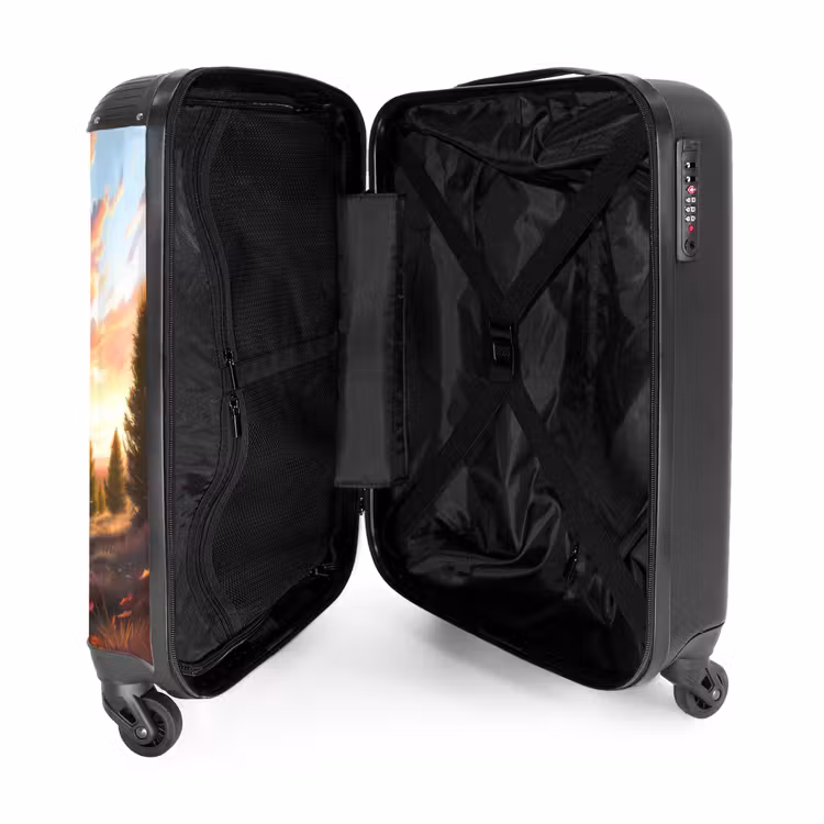 Suitcase with name - Galloping Unicorn in Autumn World — 5