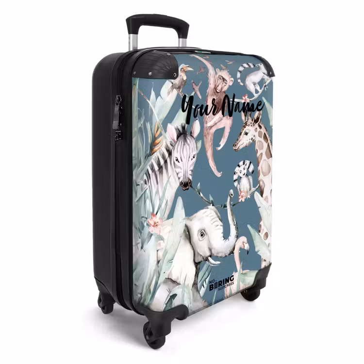 Suitcase with name - Jungle Animal Festival — 2